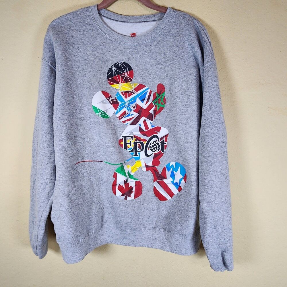 Disney Parks Epcot World Showcase Mickey Mouse Country Crew Neck‎ Sweatshirt